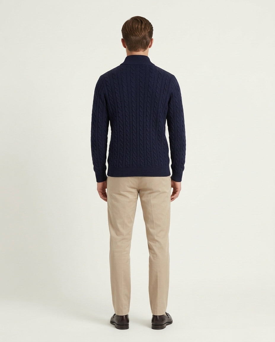 Vienna Zipped Sweater - Navy
