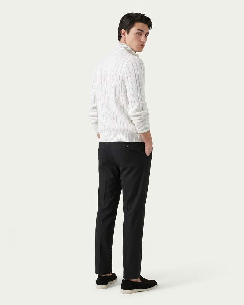 Vienna Zipped Sweater - White